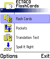 Screenshot of ECTACO FlashCards English <-> French for Nokia