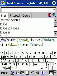 Screenshot of LingvoSoft Basic Talking Dictionary English <-> Spanish for Pocket PC