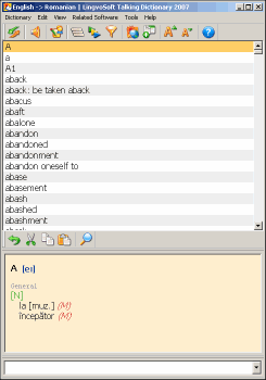 Screenshot of LingvoSoft Dictionary English <-> Romanian for Windows