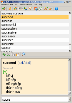 Screenshot of LingvoSoft Dictionary English <-> Vietnamese for Windows