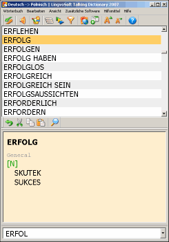 Screenshot of LingvoSoft Dictionary German <-> Polish for Windows